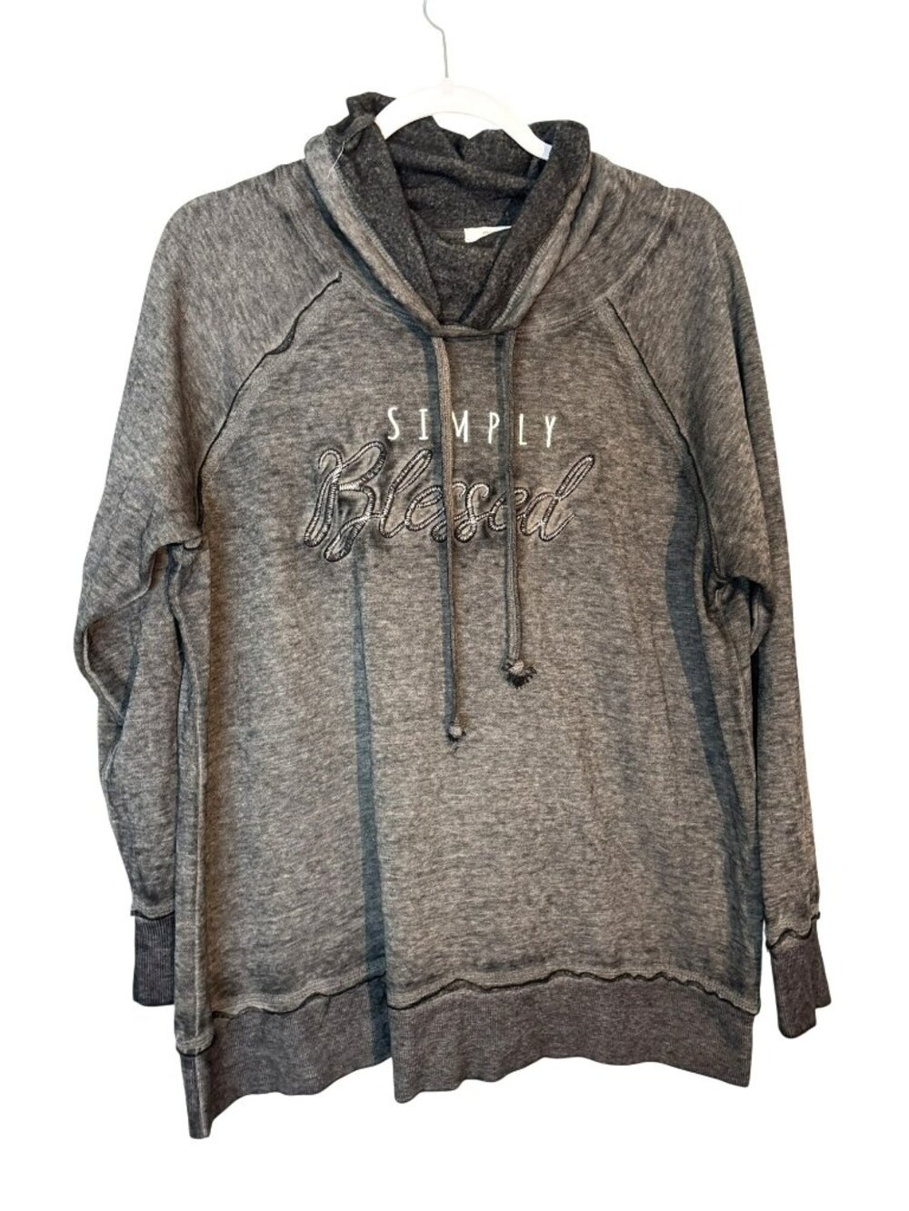 NWT Maurices Simply Blessed Heather Gray Cowl Sweatshirt XL